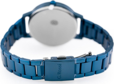 Orë dore G.Rossi Classic Fashionable, mekanizëm quartz, rrip lëkure, blu navy