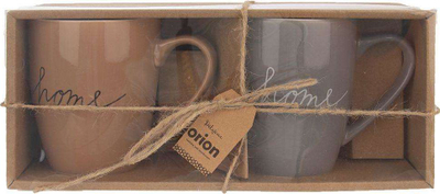 Set filxhanësh Orion HOME, 2 copë, porcelan, 380 ml, gri dhe bezhë