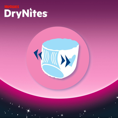 Ноќни пелени Huggies DryNites Girls Pyjama Pants, 4–7 години, 17–30 kg, 10 парчиња