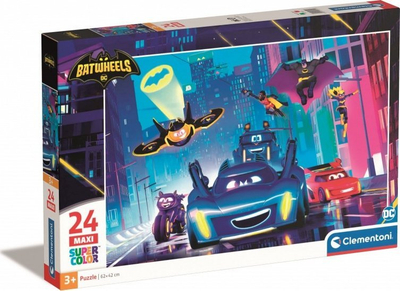 Puzzle Clementoni Maxi SuperColor Batwheels 28522, 24 pjesë, 62 x 42 cm, shumëngjyrëshe