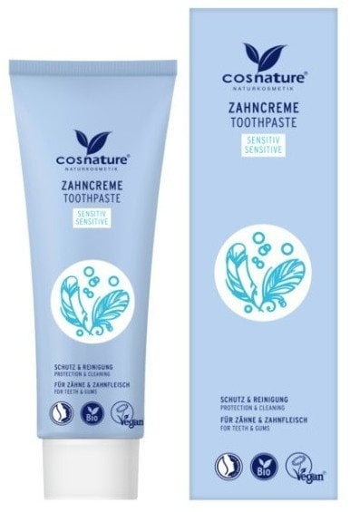 Pasta dhëmbësh Cosnature Sensitive, me fluor, kamomil dhe nenexhik, 75ml