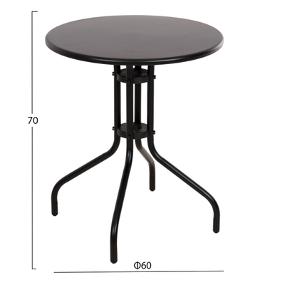 Tavolinë e rrumbullakët Black Φ60×70 Hcm (HM5973.03), zezë