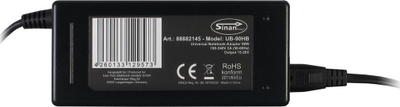 Adapter universal për laptop Inter-Tech Sinan UB-90HB, 90W, me 8 konektorë, i zi