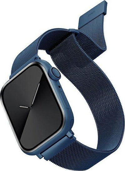 Rrip ore Apple Watch Uniq Dante Mesh Steel, 45 44 42mm, çelik inoks, ngjyrë kobalt