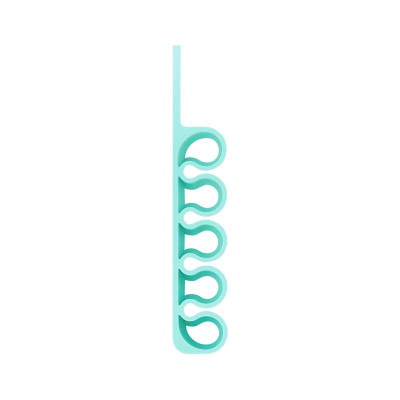 Organizues kabllosh prej silikoni, me 5 vende, 9.5 cm, ngjyrë mint
