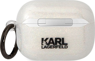 Mbulese Karl Lagerfeld KLAPHNKCTGT për AirPods Pro, Glitter transparente, TPU PC, transparente