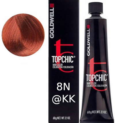 Bojë flokësh Goldwell Topchic 8N@KK, 60 ml, bjonde me bakër