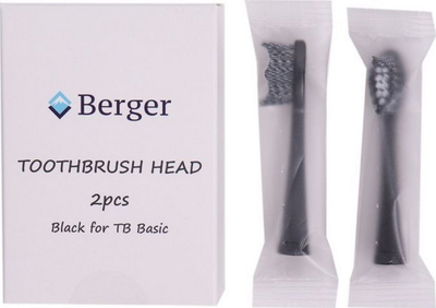 Set i kokave për furçë sonike të dhëmbëve Berger Basic, 2 copë, të zeza