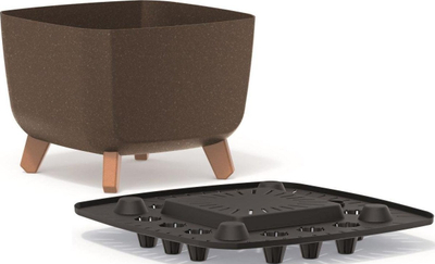 Vazo dekorative Gardenico Gracia Square Eco Wood, 29x29 cm, coffee