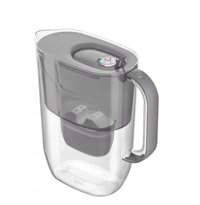 Vazo filtruese uji Aquaphor Fresh Maxfor+, 3.2L, me tregues mekanik, argjendtë gri