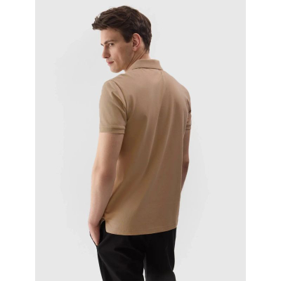 Bluzë polo për burra 4F Sports, pambuk 100%, bezhë
