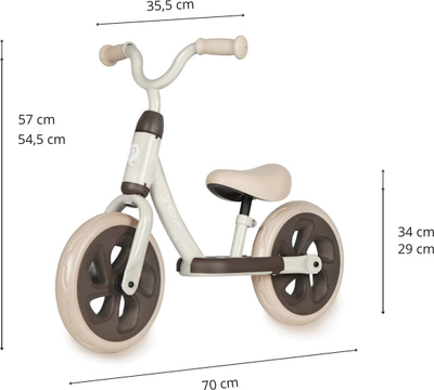 Тркало без педали Qplay Koa Eva Trainer, гума EVA, за деца 2-4 години, беж