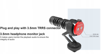 Set vlogimi CKMOVA MST3, tripod me mikrofon directional, dritë LED, i zi