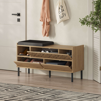 Stol për koridor Decortie Heaton, 110x37x56cm, kafe e hapur