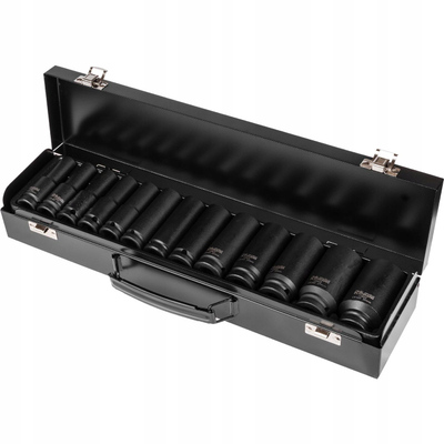 Set dopsash goditëse RICHMANN C4027, 13 copë, 1/2", çelik CrMo, të zeza