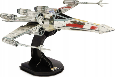 Сет за конструирање 3D 4D Build Star Wars T-65 X-Wing Starfighter, 160 делови, модел од картон, повеќебоен