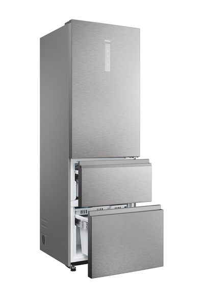 Frigorifer kombi Haier HTW5620DNMG, 414L, No Frost, inox