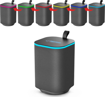 Kufje pa tel Bluetooth Esperanza SAKARA EP155, me drita RGB LED, radio FM, të zeza