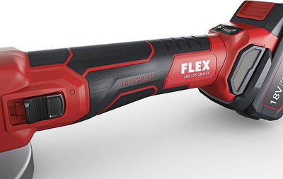 Mulli këndor FLEX LB 125 18.0-EC Set, 18V, 2x 5.0Ah, i kuq e zi