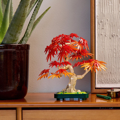 Set LEGO Japanese Red Maple Bonsai Tree, dekorativ, pemë bonsai, e kuqe