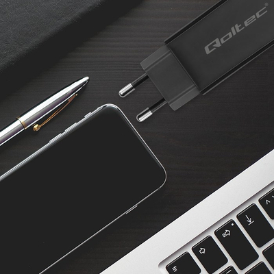 Karikues rrjeti Qoltec GaN 90W, USB C 3.1, i zi