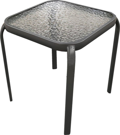 Tavolinë kopshti Saska Garden Coffee Terrace, 40.5x40.5x46cm, xham i temperuar, gri e errët