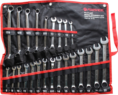 Set çelësa kombinimi Forsage, 24 copë, 8-22mm, universal