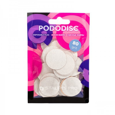 Letër zmerile pedikyr Staleks Pro L, 80 grit, 50 copë, e bardhë
