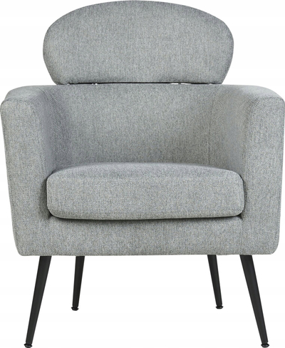 Karrige kolltuku SOBY Armchair, material tekstili, këmbë metalike, gri