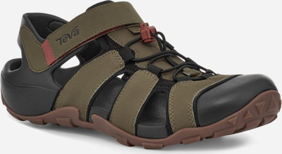 Sandale sportive Teva Flintwood për burra, ngjyra dark olive