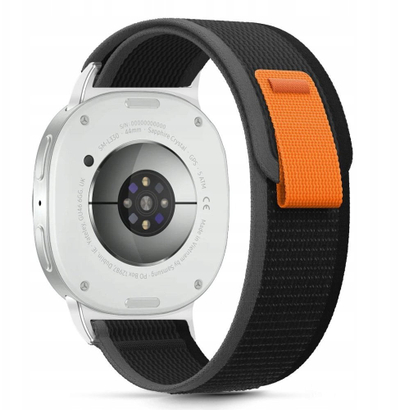 Rrip ore Tech-Protect Nylon Stripe për Samsung Galaxy Watch 8, najlon, mbyllje metalike, ngjyrë e zezë