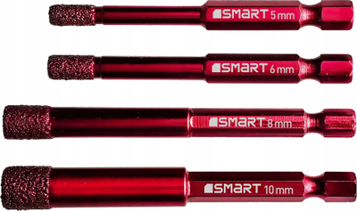 Set shpuese diamanti SMART365 SM-25-SET4HEX, 4 copë, 5-10mm, ngjyrë metalike