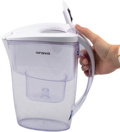 Карафа со филтер за вода Aquaphor, 2.4L, јаглен филтер, проѕирна