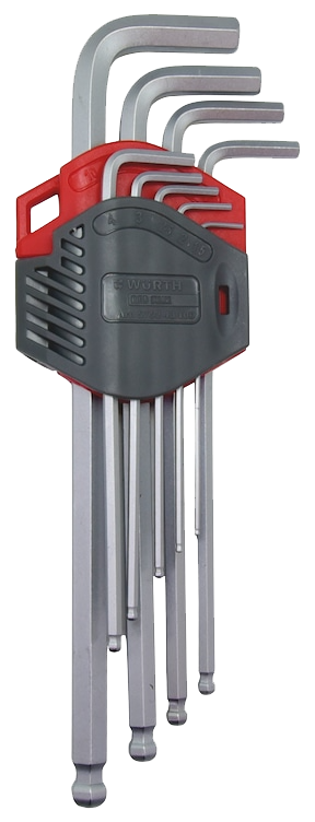 Set imbusash kokë sferike të gjatë Würth Redstripe, 9copë