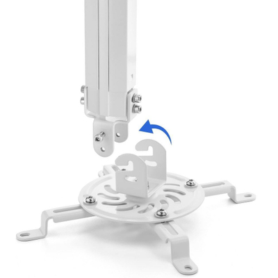 Mbajtës tavani për projektor Techly 309654, i rregullueshëm 38-58 cm, kapacitet 13.5 kg, argjendtë