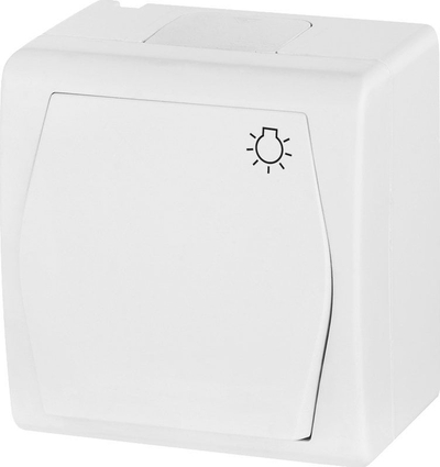 Buton hermetik për dritë Elektro-Plast Hermes2, 10A, IP44, i bardhë