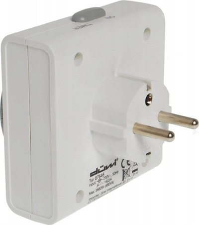 Timer mekanik REV Compact, programim 24 orë, i bardhë