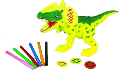 Projektor vizatimi LEAN Toys Dinosaur 2 në 1, me figura për ngjyrosje, me dritë nate, shumëngjyrësh