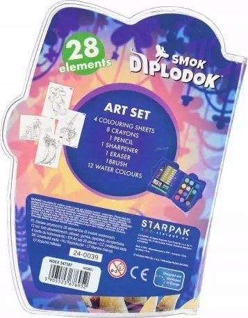 Set vizatimi kreativ Dragon Diplodok, 28 copë, me fletore ngjyrosjeje, shumëngjyrësh