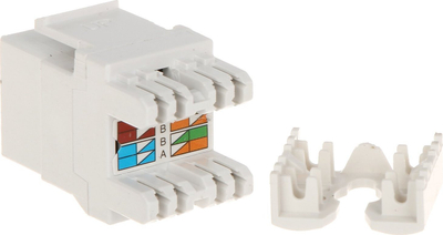 Keystone connector FX-RJ45-65, Cat6, 100 copë në paketim, ngjyrë e bardhë