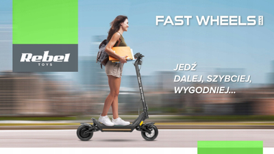 Patinoja elektrike REBEL FAST WHEELS PRO MAX, motor 350W, autonomi 40 km, e zezë