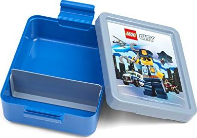 Kuti dreke LEGO City Lunch Box, me ndarës të lëvizshëm, plastike, blu