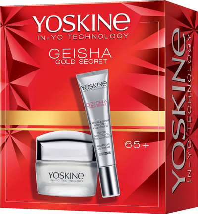 Подарок сет за лице и очи Yoskine Geisha Gold Secret, дневен и ноќен крем 65+, крем за очи