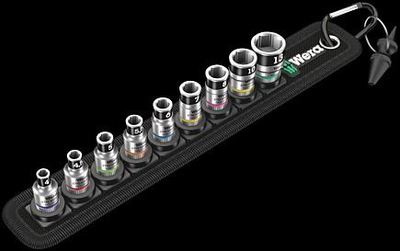 Set çelësash çorape Wera Belt A1 Zyklop, 1/4", 10 copa, i zi