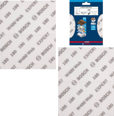 Letër zmerile Bosch Accessories 2608902382, grimcim 180, set 2 copë