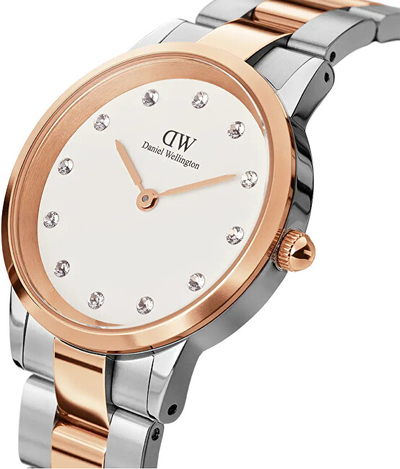 Orë dore Daniel Wellington Iconic Link Lumine 32 RG/S White DW00100358