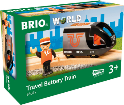 Tren lodër BRIO Passenger Train, me bateri, për BRIO World, portokalli me të zezë