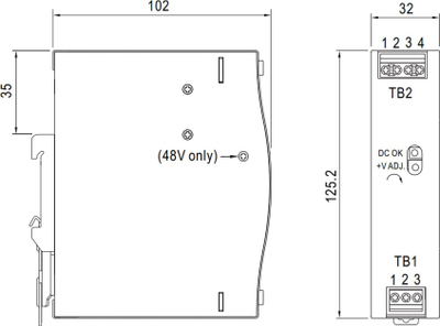 Adaptori furnizim me energji Mean Well NDR-75-12, 75W, 12V DC, gri