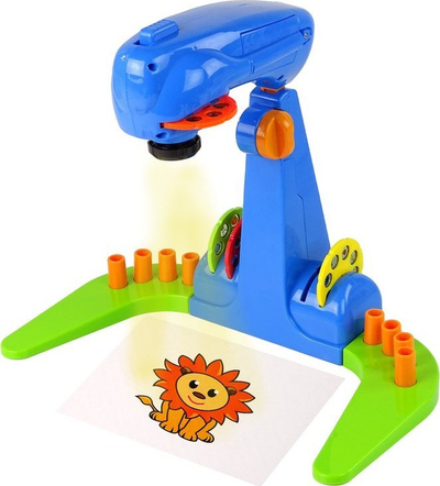 Lodër projektor për vizatim Leantoys, me shabllone, me markera, blu