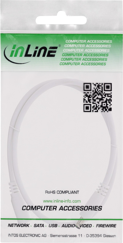 Kabllo zgjatuese DC InLine, 5.5x2.5mm, 1m, e bardhë